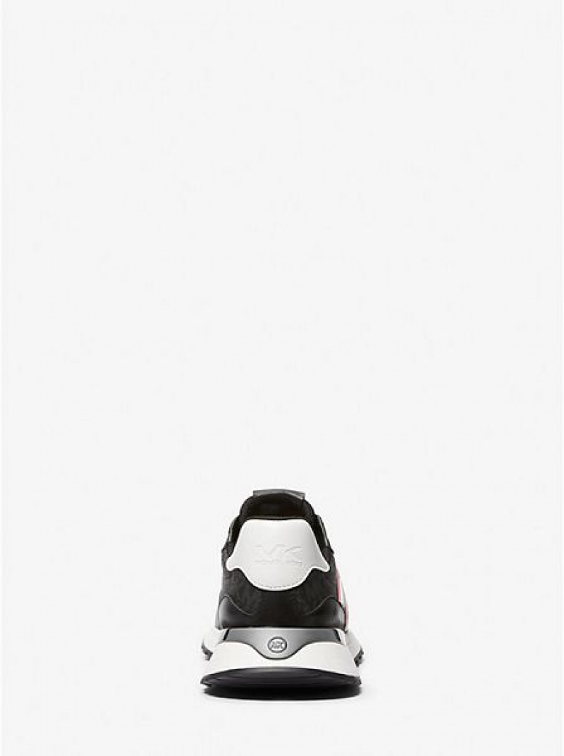 Michael Kors Dax Logo And Leder Sneakers Herren Schwarz | 846032-HCW
